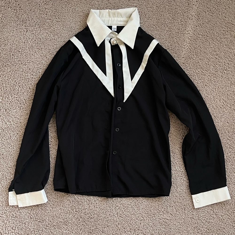 Black and White Button-Up Shirt
